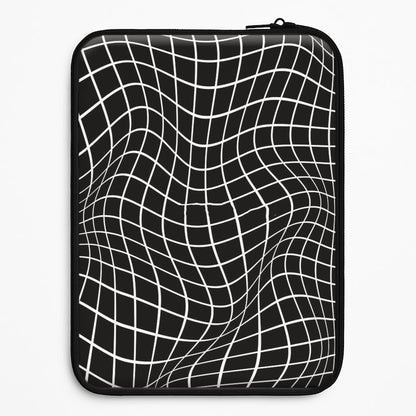 Black Wavy Grid Pattern Universal Laptop Sleeve