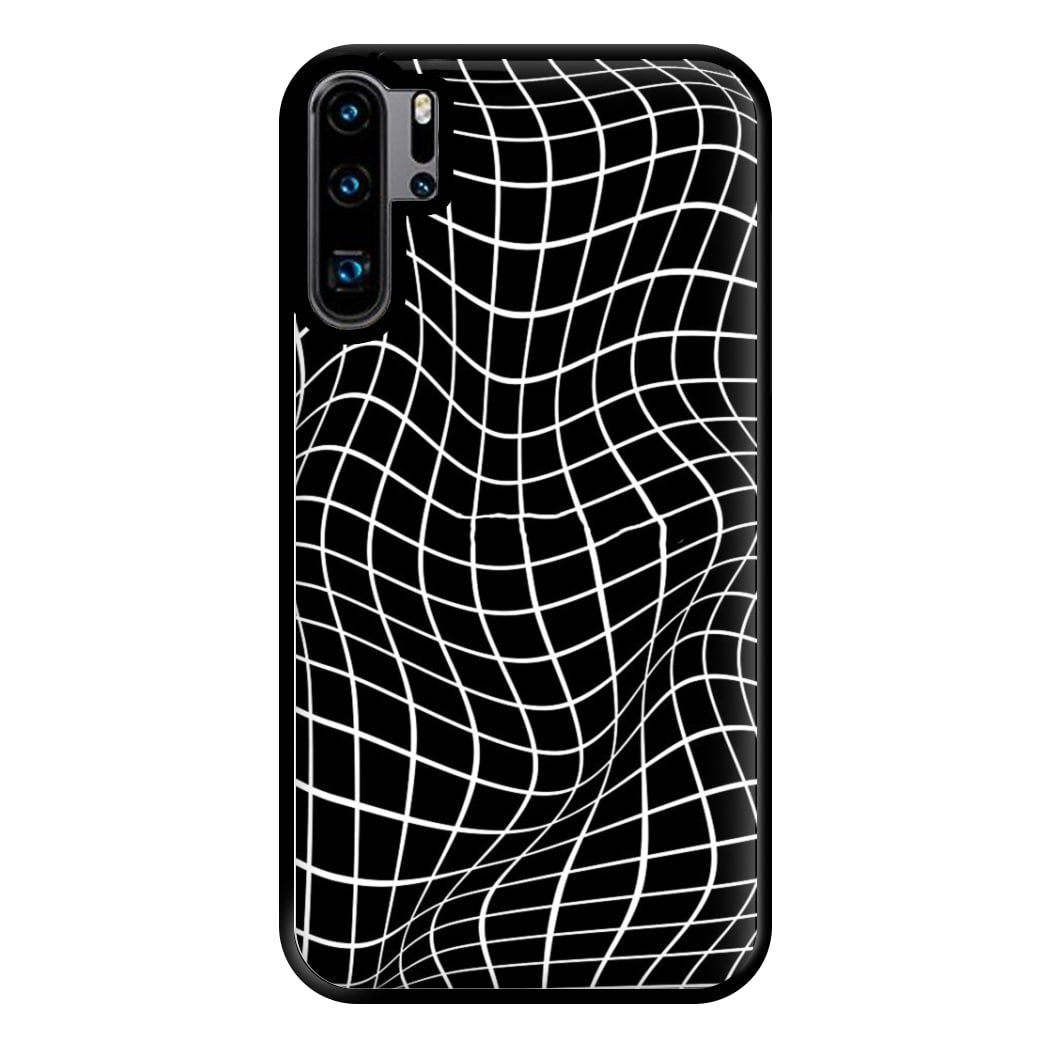 Black Wavy Grid Pattern Phone Case for Huawei P30 Pro