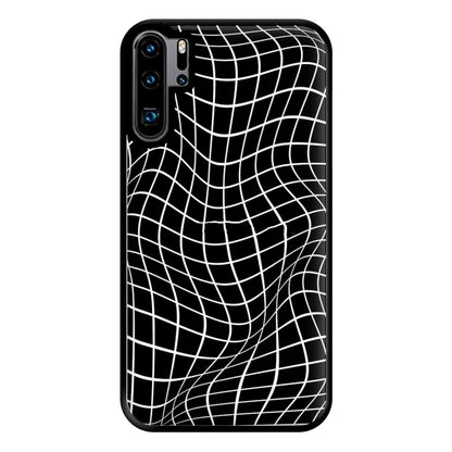 Black Wavy Grid Pattern Phone Case for Huawei P30 Pro