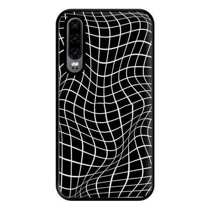 Black Wavy Grid Pattern Phone Case for Huawei P30