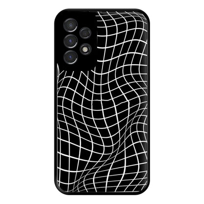 Black Wavy Grid Pattern Phone Case for Galaxy A53