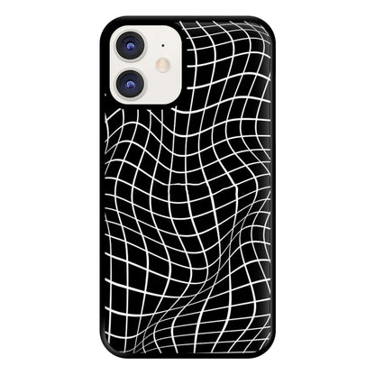 Black Wavy Grid Pattern Phone Case for iPhone 11