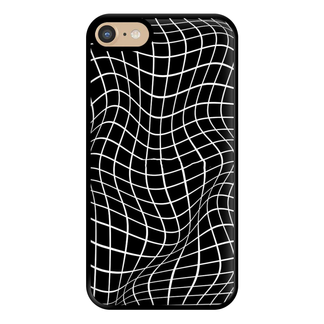 Black Wavy Grid Pattern Phone Case for iPhone 6 / 7 / 8 / SE