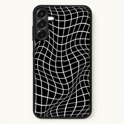 Black Wavy Grid Pattern Phone Case for Galaxy A57