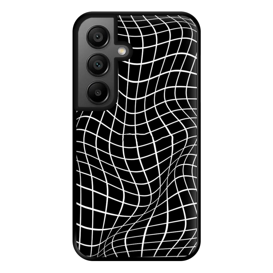 Black Wavy Grid Pattern Phone Case for Google Pixel 8