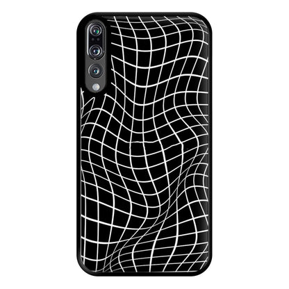 Black Wavy Grid Pattern Phone Case for Huawei P20 Pro