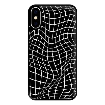 Black Wavy Grid Pattern Phone Case for iPhone XS Max