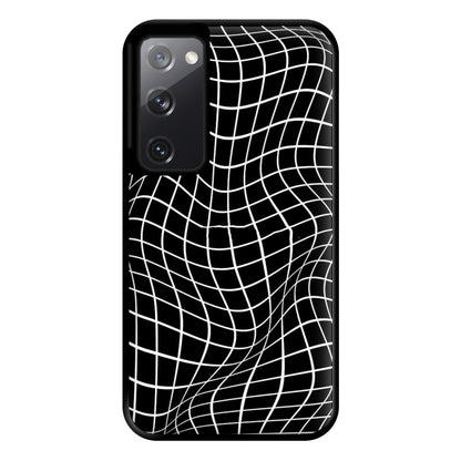 Black Wavy Grid Pattern Phone Case for Galaxy S20FE