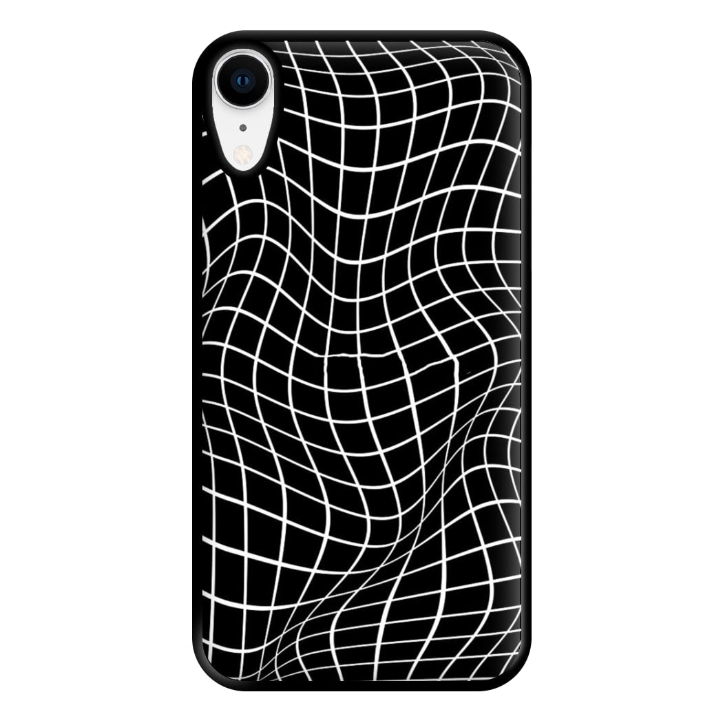 Black Wavy Grid Pattern Phone Case for iPhone XR