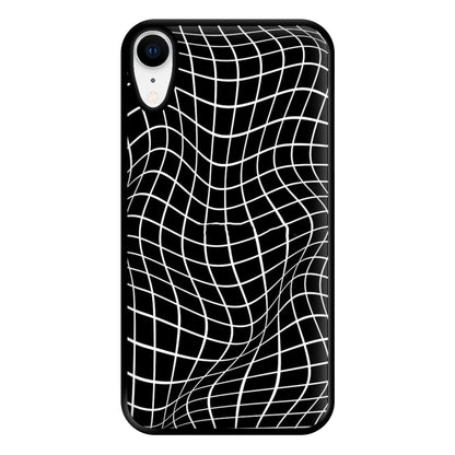 Black Wavy Grid Pattern Phone Case for iPhone XR