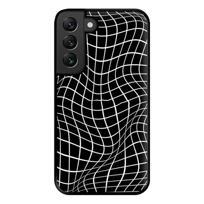 Black Wavy Grid Pattern Phone Case for Galaxy S22 Plus