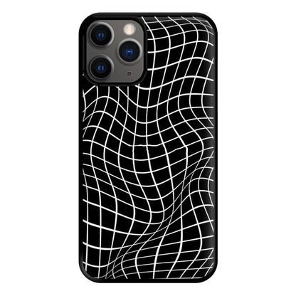 Black Wavy Grid Pattern Phone Case for iPhone 12 Pro Max