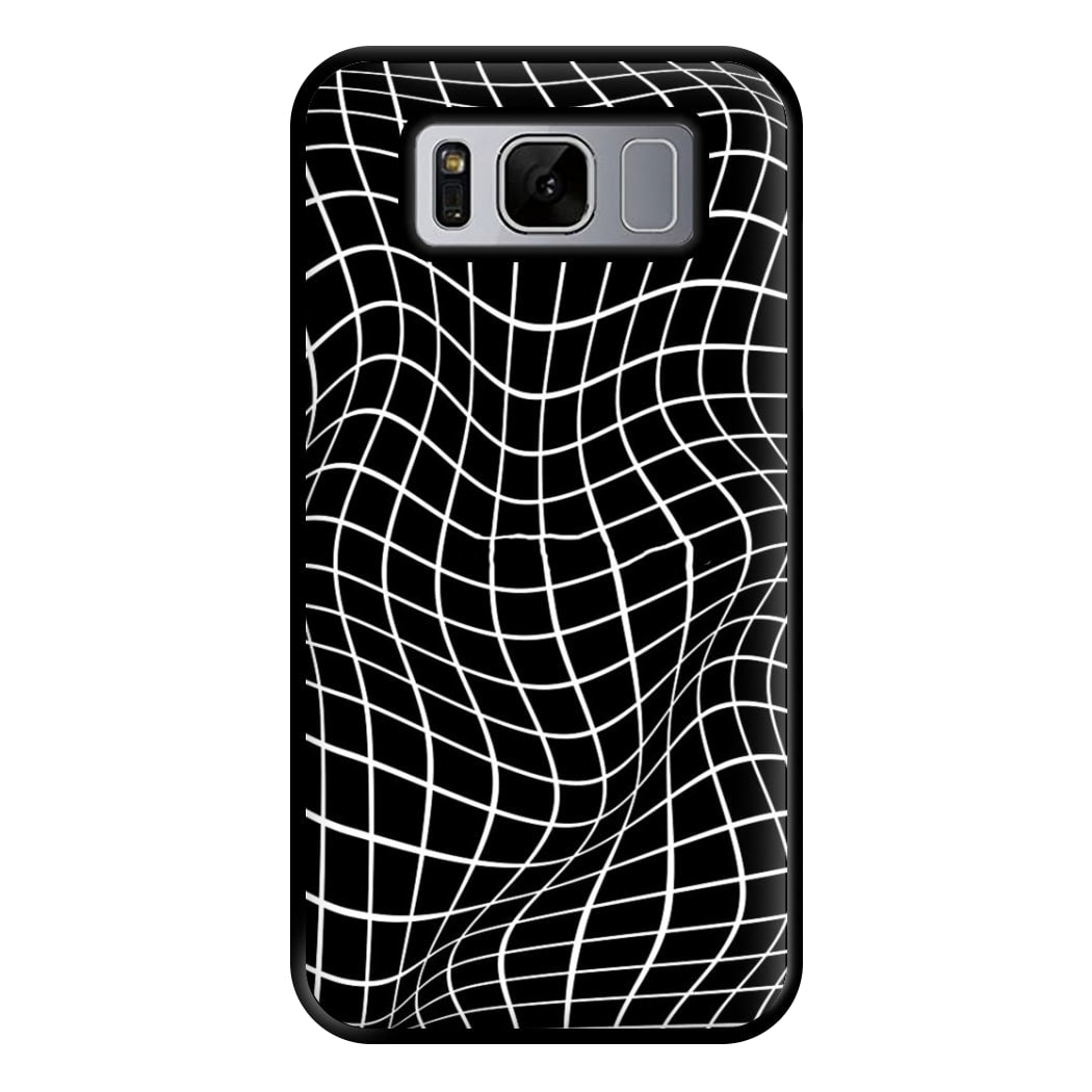 Black Wavy Grid Pattern Phone Case for Galaxy S8 Plus