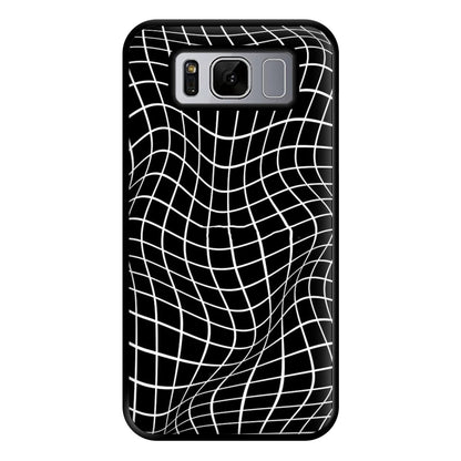 Black Wavy Grid Pattern Phone Case for Galaxy S8 Plus