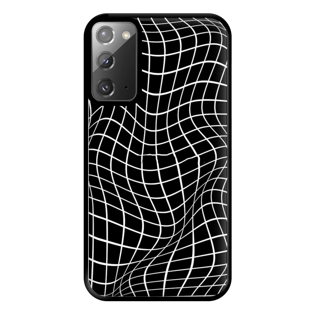 Black Wavy Grid Pattern Phone Case for Galaxy Note 20 Ultra