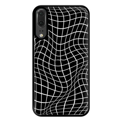 Black Wavy Grid Pattern Phone Case for Huawei P20