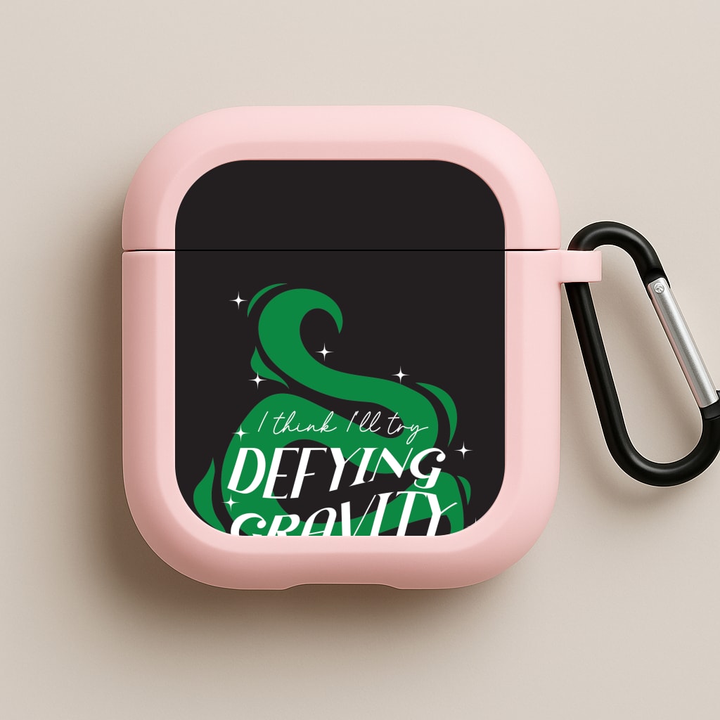 I Think I'll Try Defying Gravity Pink AirPods Case