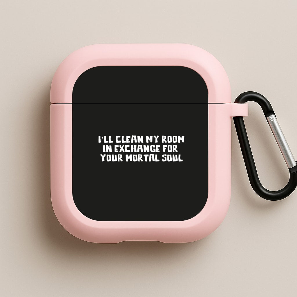 I'll Clean My Room In Exchange Wednesday Pink AirPods Case