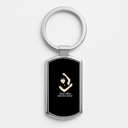 I'll Dance With My Hands Above My Head Wednesday Silver Keyring
