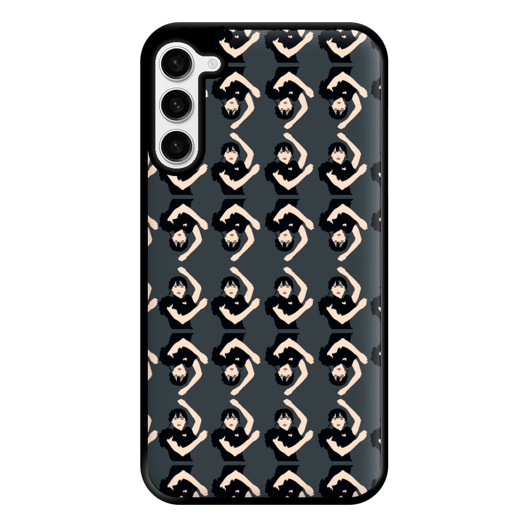 Dancing Pattern Wednesday Phone Case for Galaxy S23 Plus