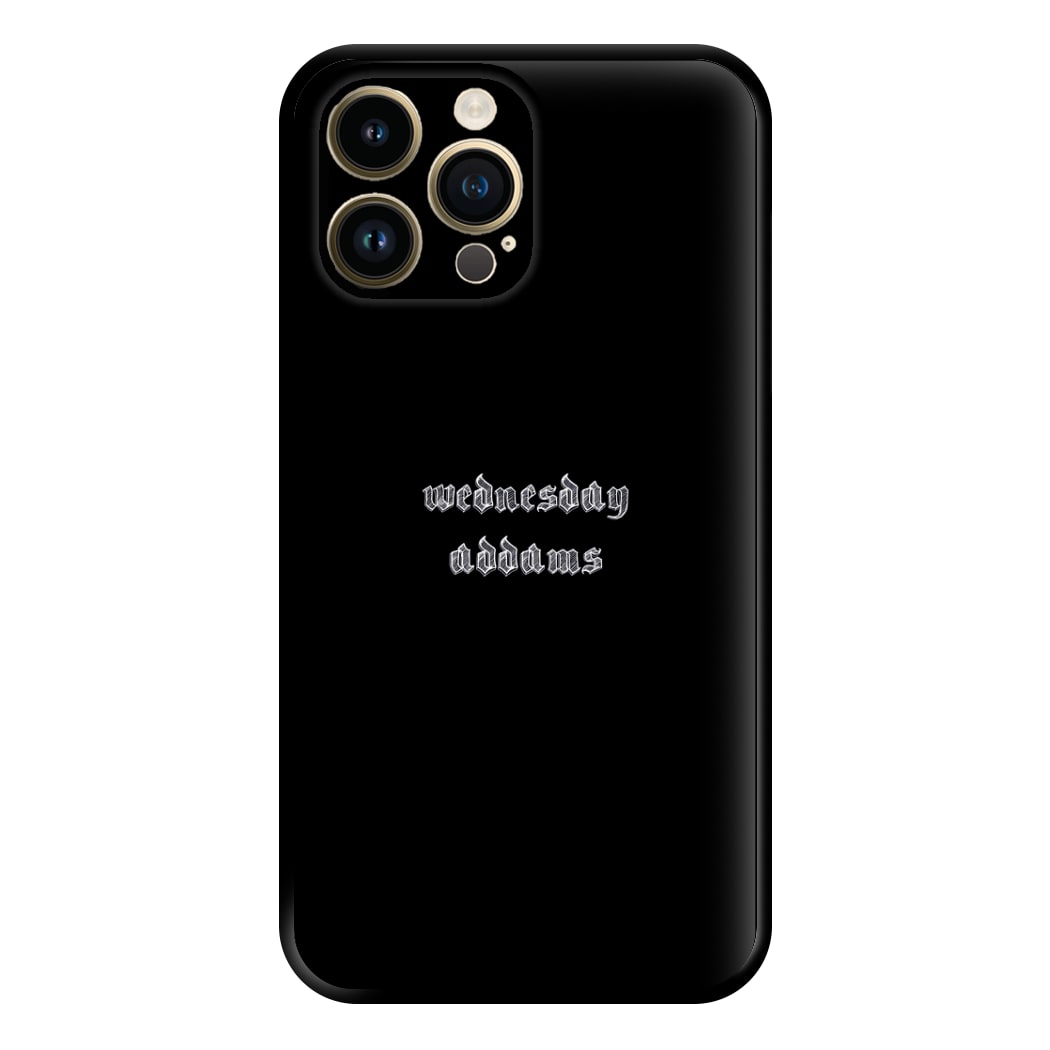 Wednesday Typogrophy Phone Case for iPhone 14 Pro Max