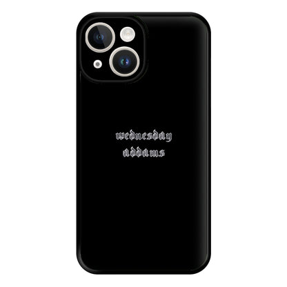 Wednesday Typogrophy Phone Case for iPhone 14