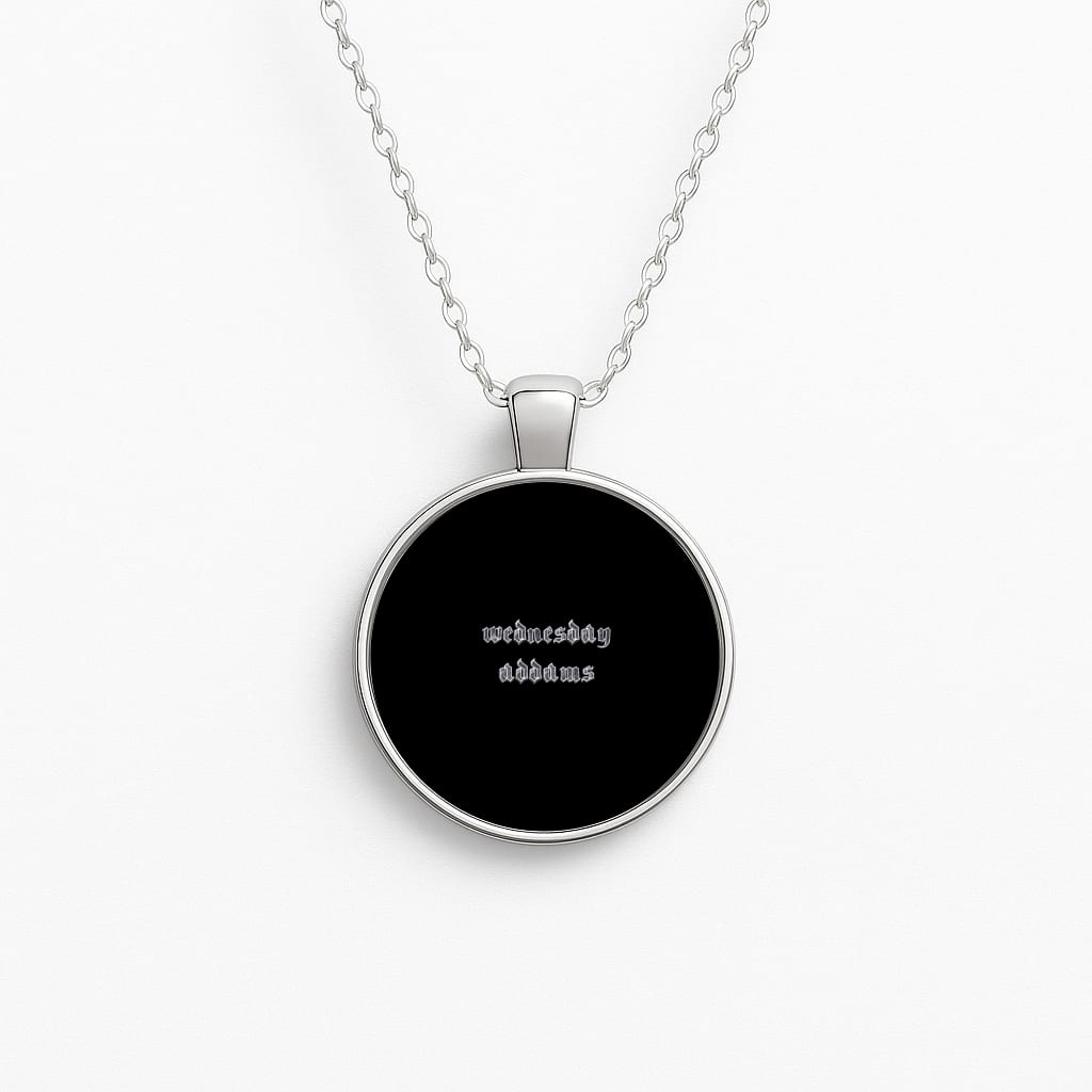 Wednesday Typogrophy Circle Necklace