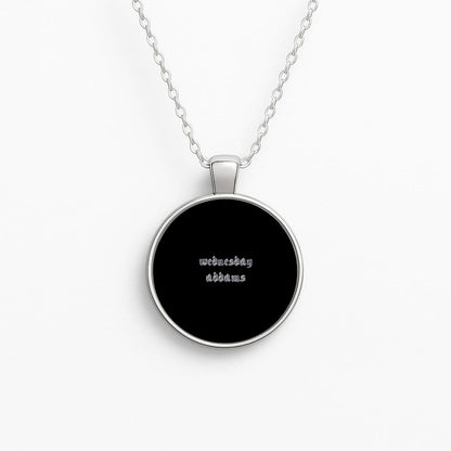 Wednesday Typogrophy Circle Necklace