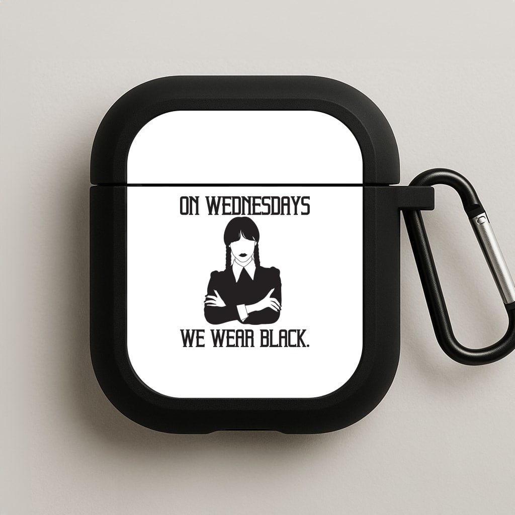 On Wednesdays We Wear Black AirPods Case
