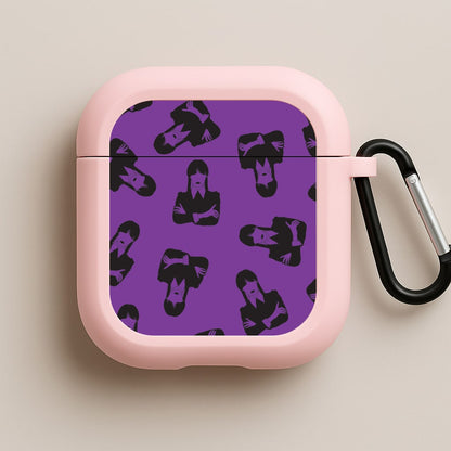 Addams Pattern Pink AirPods Case