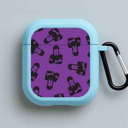 Addams Pattern Blue AirPods Case