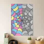 Colourful And Gray Spiderweb Poster 1