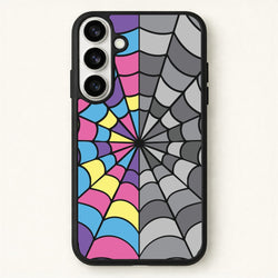Colourful And Gray Spiderweb Phone Case for Galaxy S26 Plus