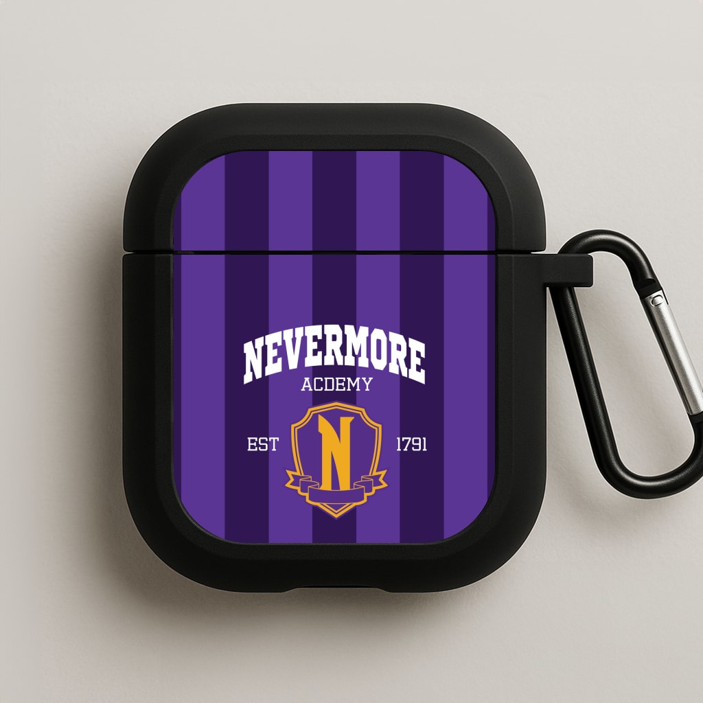 Addams Academy Purple AirPods Case