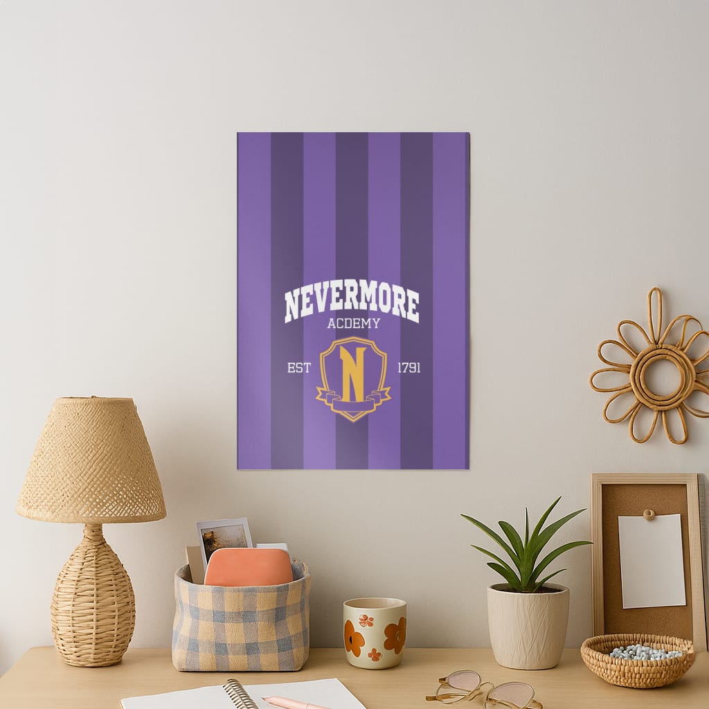 Addams Academy Purple Art Print