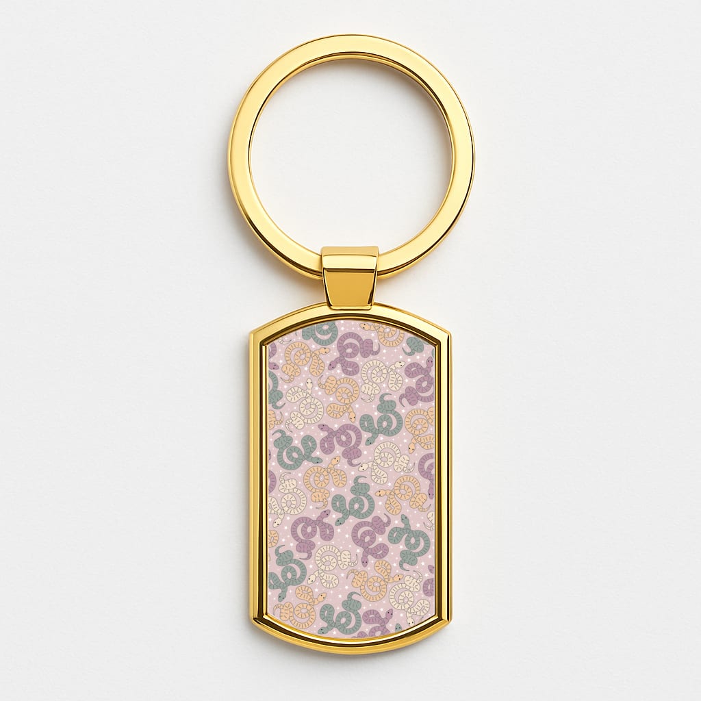 Snakes And Stars - Western  Gold Keyring