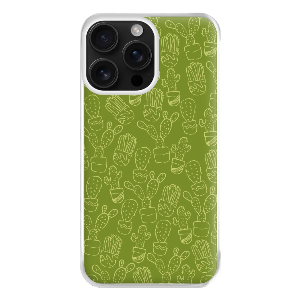 Green And Yellow Cacti - Western Phone Case