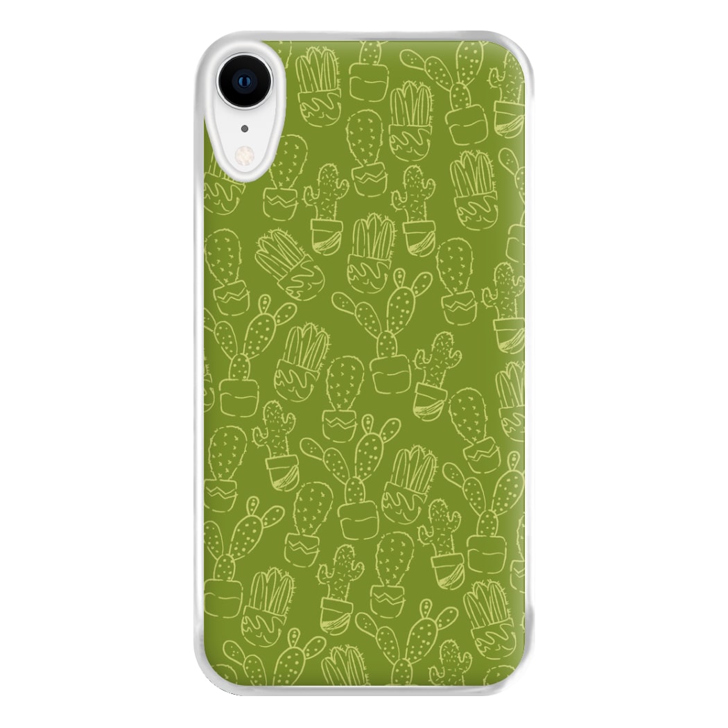 Green And Yellow Cacti - Western  Phone Case for iPhone XR