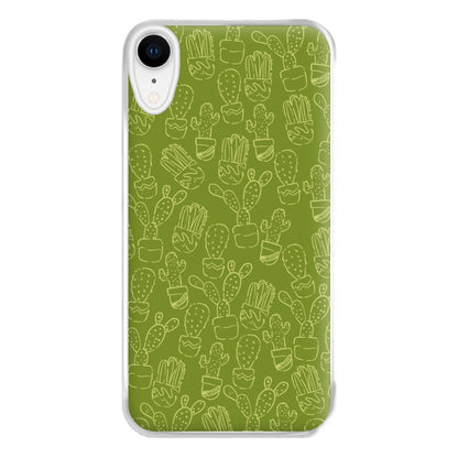 Green And Yellow Cacti - Western  Phone Case for iPhone XR