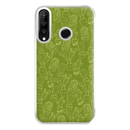 Green And Yellow Cacti - Western  Phone Case for Huawei P30 Lite