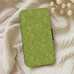 Green And Yellow Cacti - Western  Wallet Phone Case