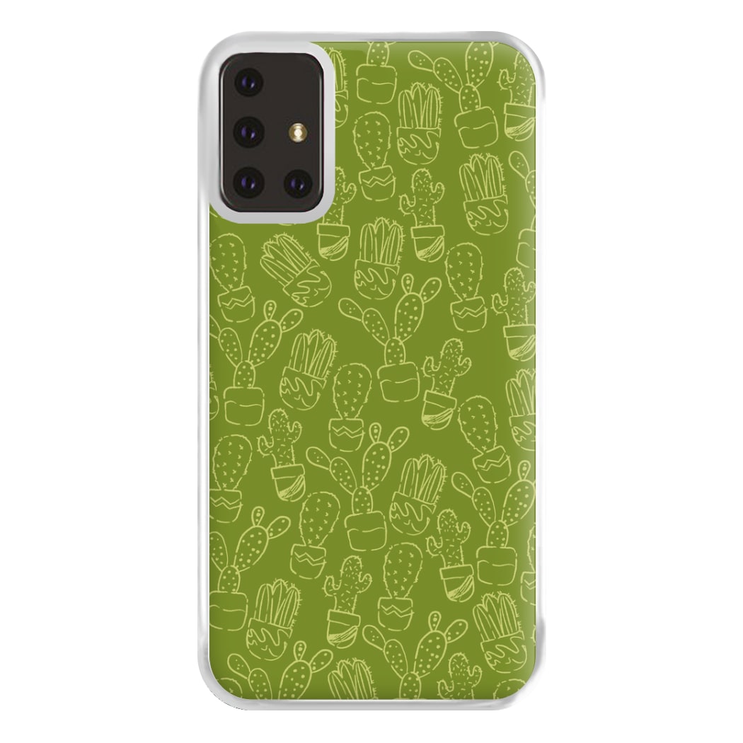 Green And Yellow Cacti - Western  Phone Case for Galaxy A71