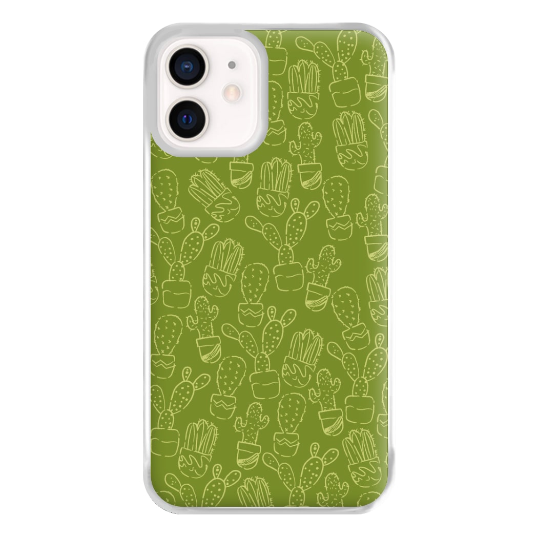 Green And Yellow Cacti - Western  Phone Case for iPhone 12 Mini