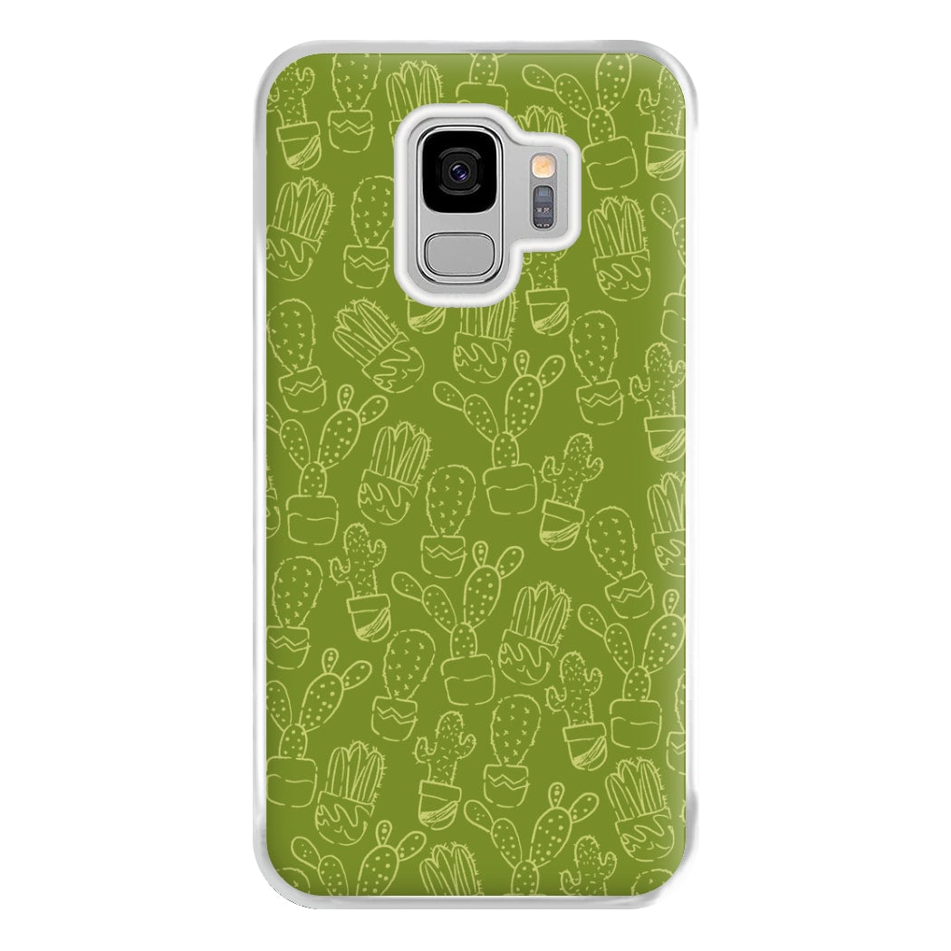 Green And Yellow Cacti - Western  Phone Case for Galaxy S9 Plus