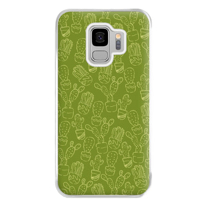 Green And Yellow Cacti - Western  Phone Case for Galaxy S9 Plus