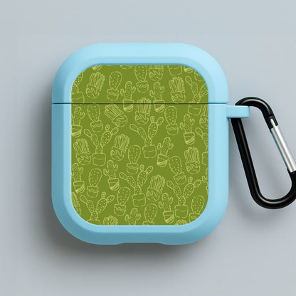 Green And Yellow Cacti - Western  Blue AirPods Case