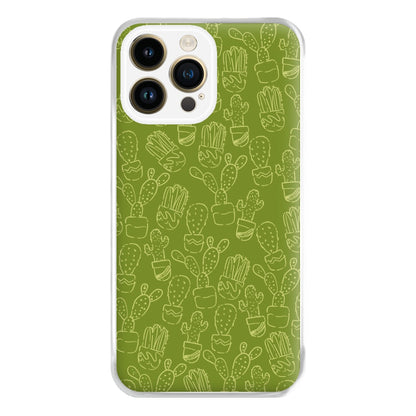 Green And Yellow Cacti - Western  Phone Case for iPhone 14 Pro Max