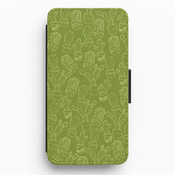 Green And Yellow Cacti - Western  Flip / Wallet Phone Case