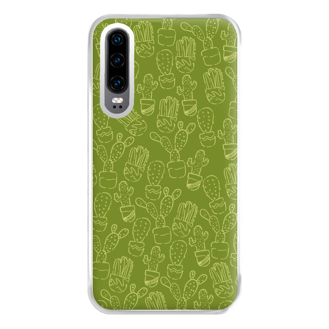 Green And Yellow Cacti - Western  Phone Case for Huawei P30