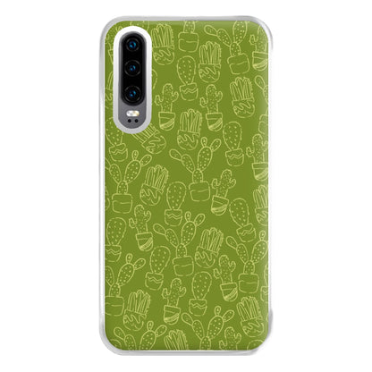 Green And Yellow Cacti - Western  Phone Case for Huawei P30